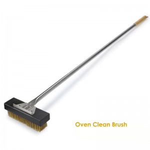 Length 53Inch Copper Bristle Pizza Grill Cleaning Brush For Pizza Oven BBQ Grill